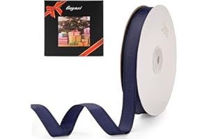 LIUYAXI 5/8" X 50 Yards Solid Navy Blue Grosgrain Ribbon, Perfect for Crafts, Wedding Decor, DIY Hair Accessories, Sewing, Gift Package Wrapping and More