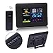 Wosports Weather Station Wireless Digital Color Forecast Remote Sensor Indoor Outdoor Temperature Humidity Monitor Alarm Clock with LED Backlight Multi Function( Black)