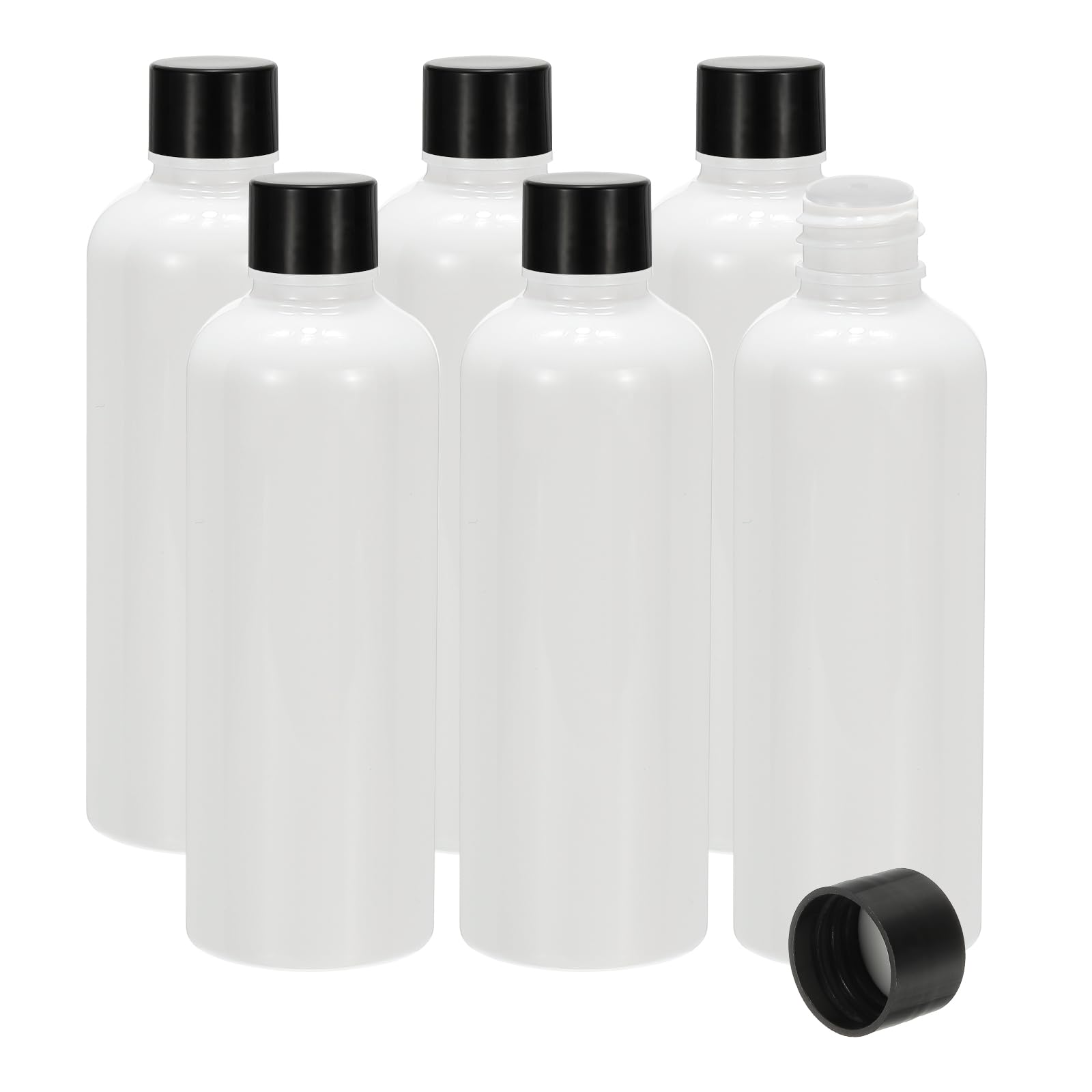 PATIKIL Travel Bottles with Screw Cap, 6 Pcs 3.4Oz(100ml) Leak Proof Refillable Empty Dispenser Container Squeeze Bottle with PP Screw Lid for Shampoo Toiletries Lotion Cream, White