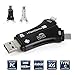 Card Reader, 4 in 1 SD Card Adapter, Memory Card Reader with Micro USB/ Type C/ Lightning/ USB Connector for iPhone, iPad, Mac, Android, Trail and Game Camera Viewer for SD/TF Card