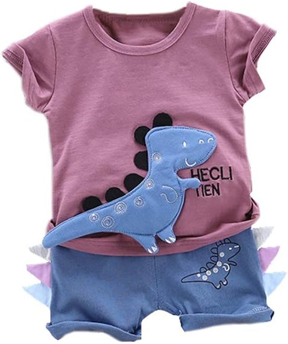 Amazon Co Jp Mexiaoyou ベビー服 子供服 ｔシャツ ハーフパンツ 男の子 半袖 夏服 恐竜 丸首 純色 上下セット 運動会 可愛い カジュアル 服 ファッション小物