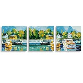 3 Piece Canvas Wall Art for Living Room Bedroom Home Artwork Romantic Autumn Scenery Paintings Ready to Hang - 12"x12"x3 Panels