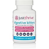 Just Thrive Digestive Bitters Capsules for Digestion &amp; Bloating Support | 60 vegan capsules, 12 botanical extracts, Supports digestion, gut health, nutrient absorption and occasional bloating