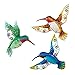 Collections Etc Glass Hummingbirds Outdoor Wall Art - Set of 3 10.75