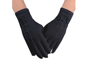 JISEN Men Police Formal Tuxedo Honor Guard Parade Nylon Cotton Gloves 26cm