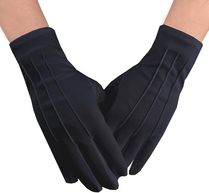 JISEN Men Police Nylon Cotton Gloves