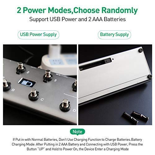 MIDI Foot Controller，MeloAudio Guitar Floor MultiEffects Portable USB