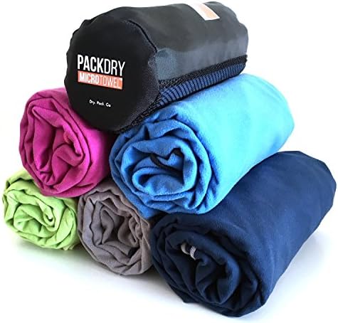 Backpacking Camping Travel Towel - Workout Gym Sports Yoga Towel - Quick Dry Compact Absorbent Microfiber Towel ( XL - Extra Large &amp; Small, Grey )