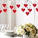 Partyprops Red Felt Heart Ornaments | Valentines Heart Ornaments | Felt Heart Decorations | Valentine's Day Decor | Wedding Favors | Set of 12