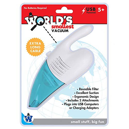 Westminster, Inc. World's Smallest Vacuum Real, Working, Tiny, USB Powered Vacuum Includes 2