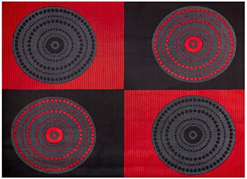 Shawn Pahwa African Print Senzangakona Fabric, Red/Black, Fabric By The Yard