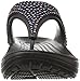 crocs Women's Sloane Embellished Flip Flop, Black/Multi, 9 M US