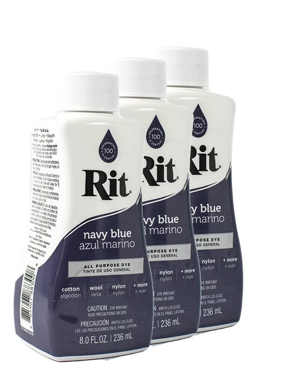 Rit Dye Liquid 236ml Navy Blue Pack of 3