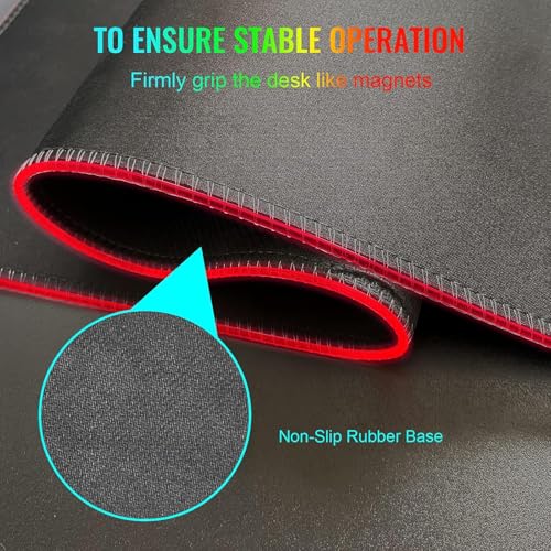 SKY-TOUCH RGB Gaming Mouse Pad, Extra Large Soft Led Extended Mouse pad, anti-slip Rubber Base Computer Keyboard Mat, Black