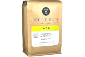 West End Coffee Roasters, Swiss Water Decaf, Medium to Dark Roast, Whole Bean, Ethiocally Sourced (12oz/340g)