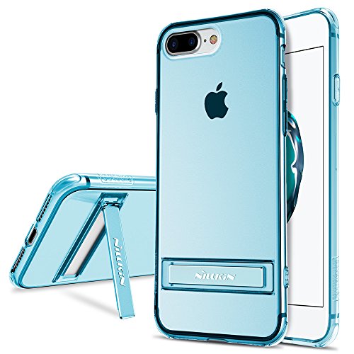 iPhone 7 Plus Case, Mangix Apple iPhone 7 Plus Crystal Clear Shock Absorption Technology Bumper Soft TPU Cover Case with Kickstand for iPhone 7 Plus 5.5 (Blue)