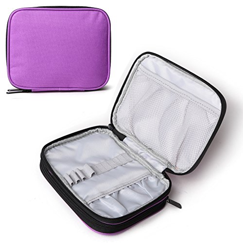 Goldwheat Crochet Hook Case Zipper Storage Organizer Bag Holder,Dark Purple - Thumbnail 7