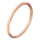 U7 Bangle for Women Girl Rose Gold Plated Simple