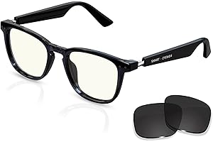 DELHI TORNADO Smart Glasses Bluetooth Audio Music Glasses for Men Women with 2 Speakers,Blue Light Filter &Polarized Lenses,Music/Calling,Touch &Voice Assistant,13 Min Quick Charge (KX01)