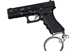 GKOKG The Quickdraw Keychain - Mini Pistol & Holster 1:3 Scale Novelty Gun Shape Key Ring Accessory, Plastic Decorative