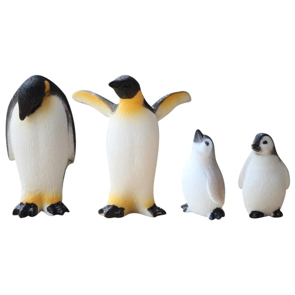 4pcs Realistic Penguin Figurines Polar Arctic Animal Figures Antarctic Set Cake Toppers Birthday for Kids Toddlers