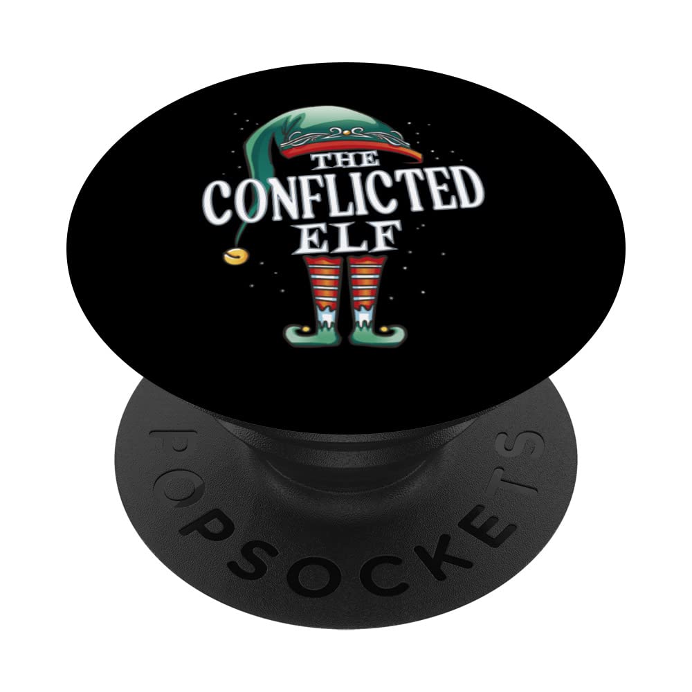 Conflicted Elf Christmas Group Xmas Pajama Party PopSockets Swappable PopGrip