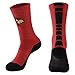 College Edition Men's Champ preformance Crew Sock, Red/Black, Large 10-13