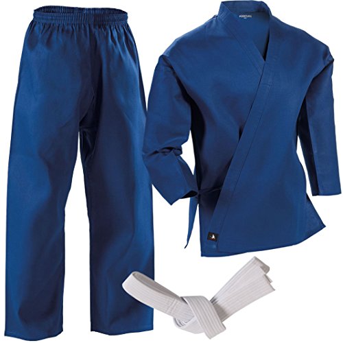 Century Martial Arts Uniforme de estudiante de peso medio con pantalón elástico - Azul, 3 - Adulto pequeño