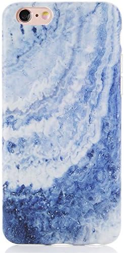 DICHEER iPhone 6 Case,iPhone 6s Case,Cute Blue Marble Women Girls Slim Fit Thin Clear Bumper Glossy TPU Soft Rubber Silicon Cover Best Protective Phone Case iPhone 6/iPhone 6s