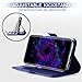 FYY [Genuine Leather Wallet Case for Samsung Galaxy S8+ Plus 2017, Handmade Flip Folio Wallet Case with Kickstand Card Slots Magnetic Closure for Samsung Galaxy S8+ Plus 2017 Navy Blue