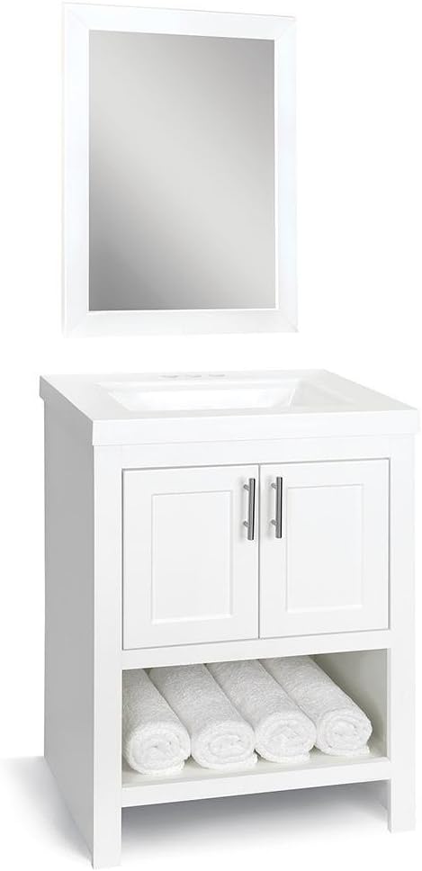 Glacier Bay Spa 24 In W X 18 75 In D Bath Vanity Cabinet With Top In White Amazon Ca Electronics