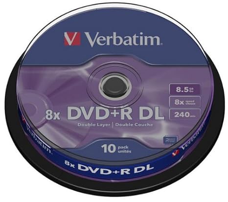 Verbatim 10 x DVD+R DL - 8.5 GB 8x - mattes Silber - Spindel - Speichermedium