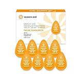 Squeeze Pod Travel Facial Sunscreen - 8 Single Use Pods – Fragrance Free, TSA Approved Travel Size Sunblock Made with Premium Natural Ingredients - Best for Air Travel, Camping, Hiking & Golf Bag SS5