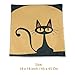 heartybay Throw Pillow Cover 18 X 18 Inch Cotton Linen Decorative Square Cushion Case for Sofa Couch Décor Bedroom Car, Cartoon Black Cat Theme 45 x 45 cm