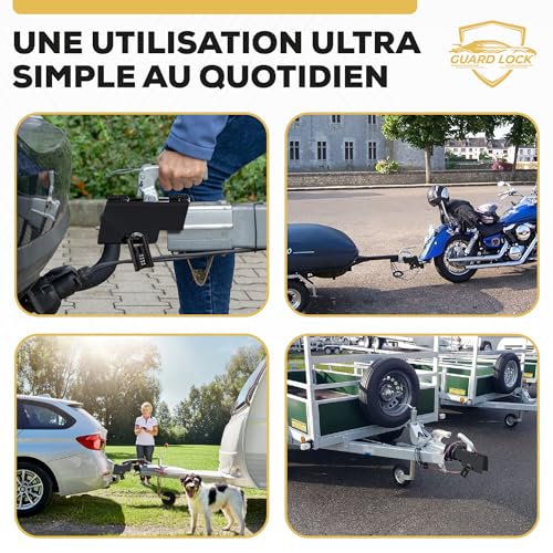 Strong and Improved Universal Trailer Lock - High Quality Durable Over Time Lock - Free Tow Ball Cover - Trailer Lock Motorcycle, Caravan, Car Hitched and Unhitched