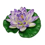 Como Purple Floating Lotus Decoration for Aquarium Garden Pond
