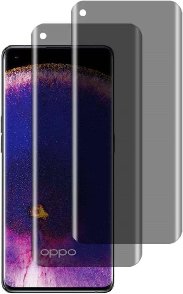 Hkess 2 Pack Anti-Spy Screen Protector for Oppo Find X3 Pro 5G - Full Screen Privacy Screen Protector, 3D Tempered Glass Film, 9H Hardness Anti-Peeping Full Coverage Protector Anti Scratch