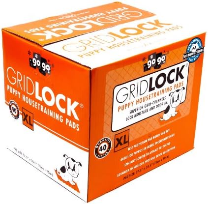 25 Pack Gridlock Dog Housetraining Pads, Extra Large, 27.5” x 35.5”
