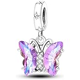 MULA 925 Sterling Silver Charms for Bracelets and Necklaces Butterfly Beads Dangle Pendants Jewelry Charms for Women