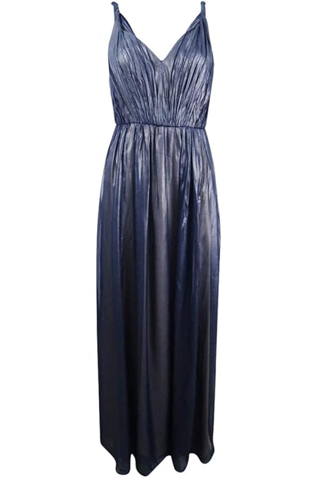 metallic chiffon dress