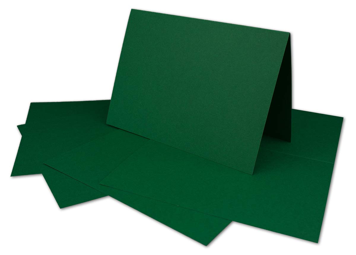 COLOURS 4-YOU by Glüxx-Agent 50 DIN A6 folding cards dark green - cards to design yourself 14.8 x 21 cm - folding cards with 160 g/m² - Colours-4-you by Glüxx Agent