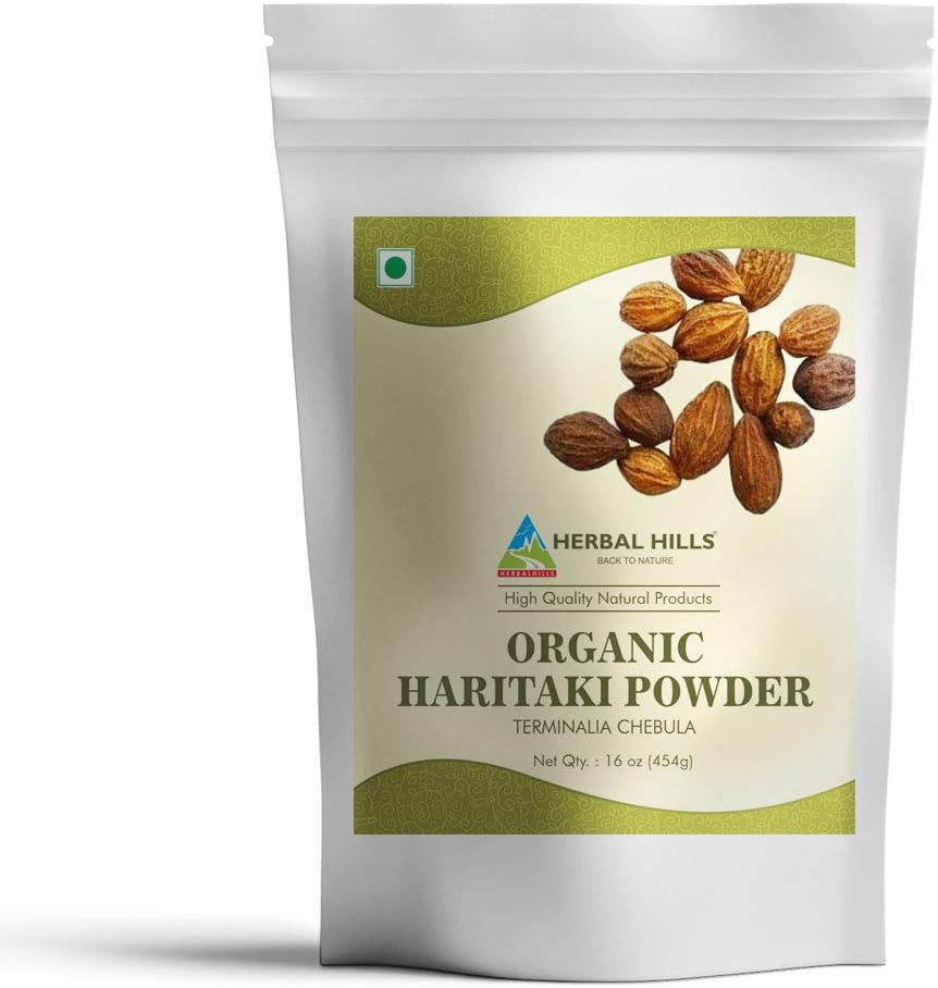 Herbal Hills Organic Haritaki Powder Terminalia Chebula 454 gm /16 oz USDA Certified Organic - Detoxification & Rejuvenation*: Health & Personal Care