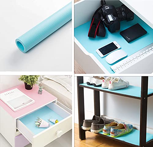 Aliyya Shelf Liner Kitchen Drawer Mats, Non-Adhesive EVA Cabinet Liners Non Slip Waterproof Refrigerator Liners for Shelves for Cupboard, Cabinet, Drawer Liner - Blue, 17.7 X 78.7 Inches