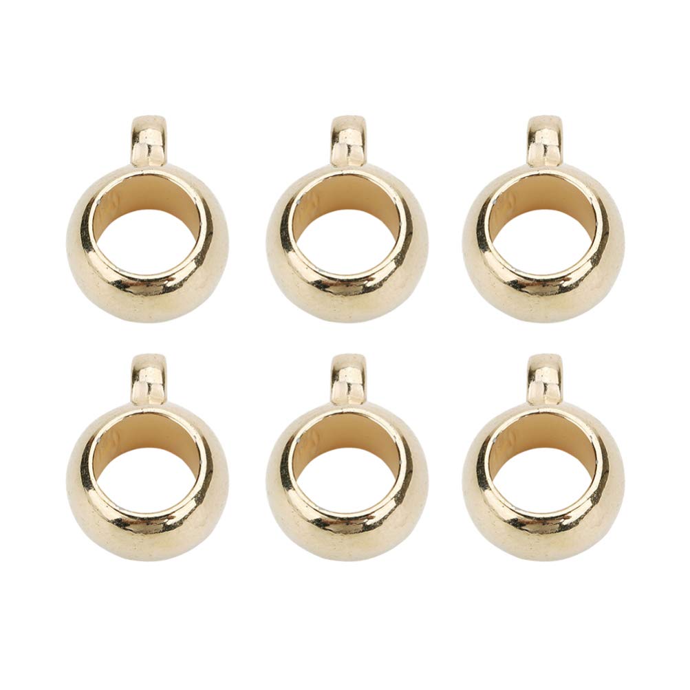 Milisten Bail Beads Charms Bail Tube Beads Spacer Bead Bail Beads Hanger Fit Charm European Bracelet Pendant Bead Connector Jewelry Making Supplies 100pcs (Golden 6mm 10mm)