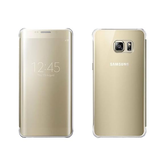 Samsung Galaxy S6 Edge PLUS Clear View Protective Flip Hülle Case Cover, gold