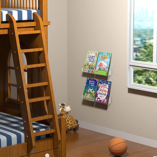 FEMELI Clear Acrylic Floating Bookshelf for Kids, Wall Display Shelf