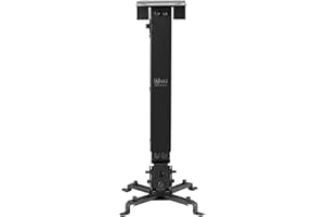 WALI Universal Projector Ceiling Mount Multiple Adjustment Bracket with 25.6 inches Extension Pole, Hold up to 44 lbs (PM-001