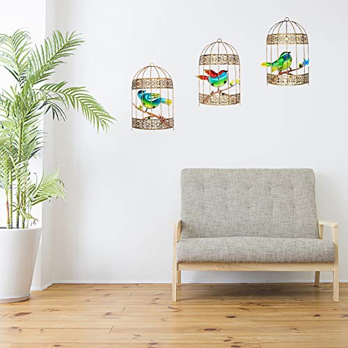 image for VOTENVO Galvanized Colorful Art Birdcage Wall Décor Metal Bird Cage W