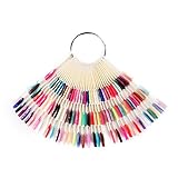 enForten 150 Nail Polish Color Display Fan UV Gel Color Display with Ring Nail Art Tools- Ideal for Practice Demo & Windows Display