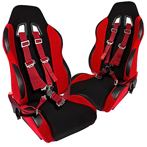 Buy 2X JDM Bride Sport Racing Seats+4 Point Racing Harness Camlock Seat